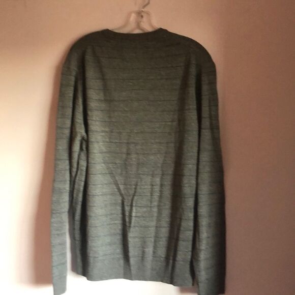 JOS A Bank Grey And Blue Striped Mens Long Sleeve Sweater - Picture 3 of 8